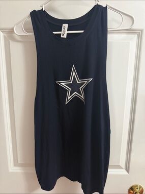 Navy Sleeveless Star Graphic Tank
